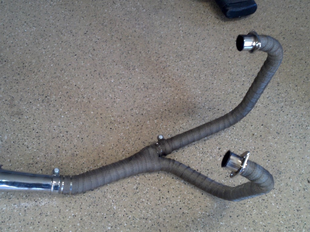 CX500 M.A.C. 2-IN-1 titanium wrapped exhaust and headers